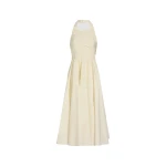 Patou Halterneck maxi dress in Ivory recycled faille