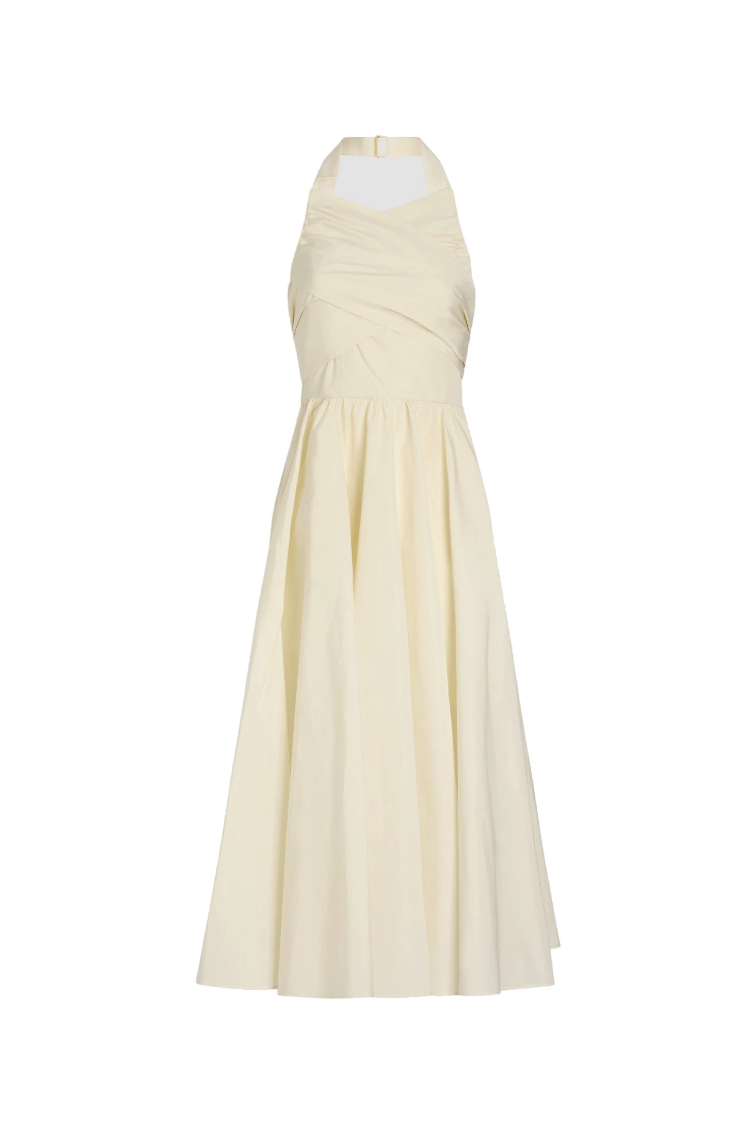 Patou Halterneck maxi dress in Ivory recycled faille | Dresses | Coveti Patou Halterneck maxi dress in Ivory recycled faille