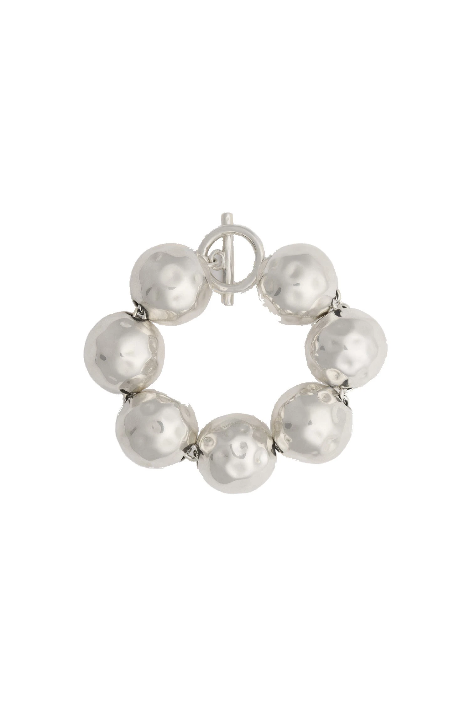 Patou Hammered sphere bracelet in silver-plated brass | Coveti Patou Hammered sphere bracelet in silver-plated brass
