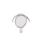 Patou Heart ribbon pendant bracelet in Silver