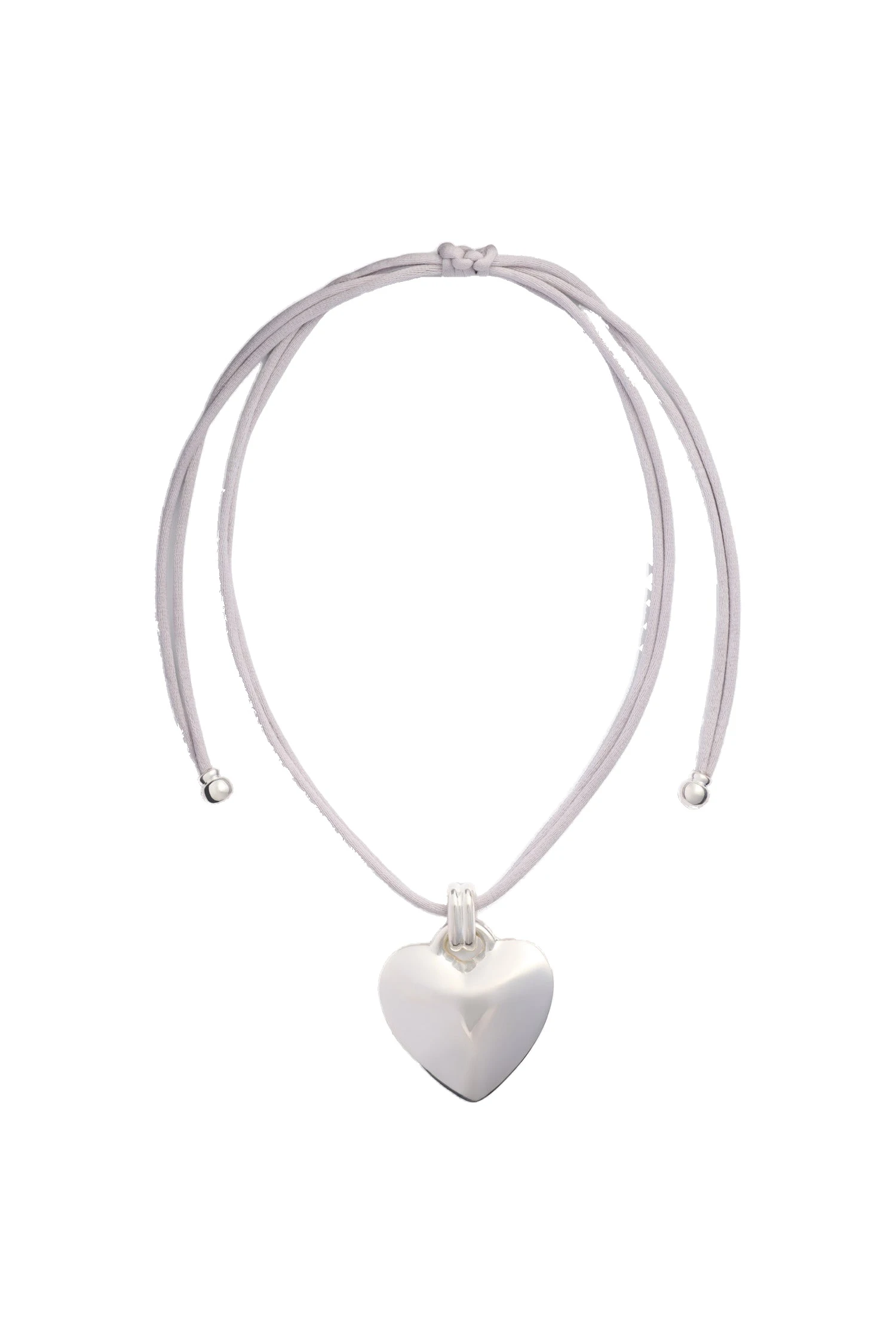 Patou Heart ribbon pendant necklace | Coveti Patou Heart ribbon pendant necklace in Silver