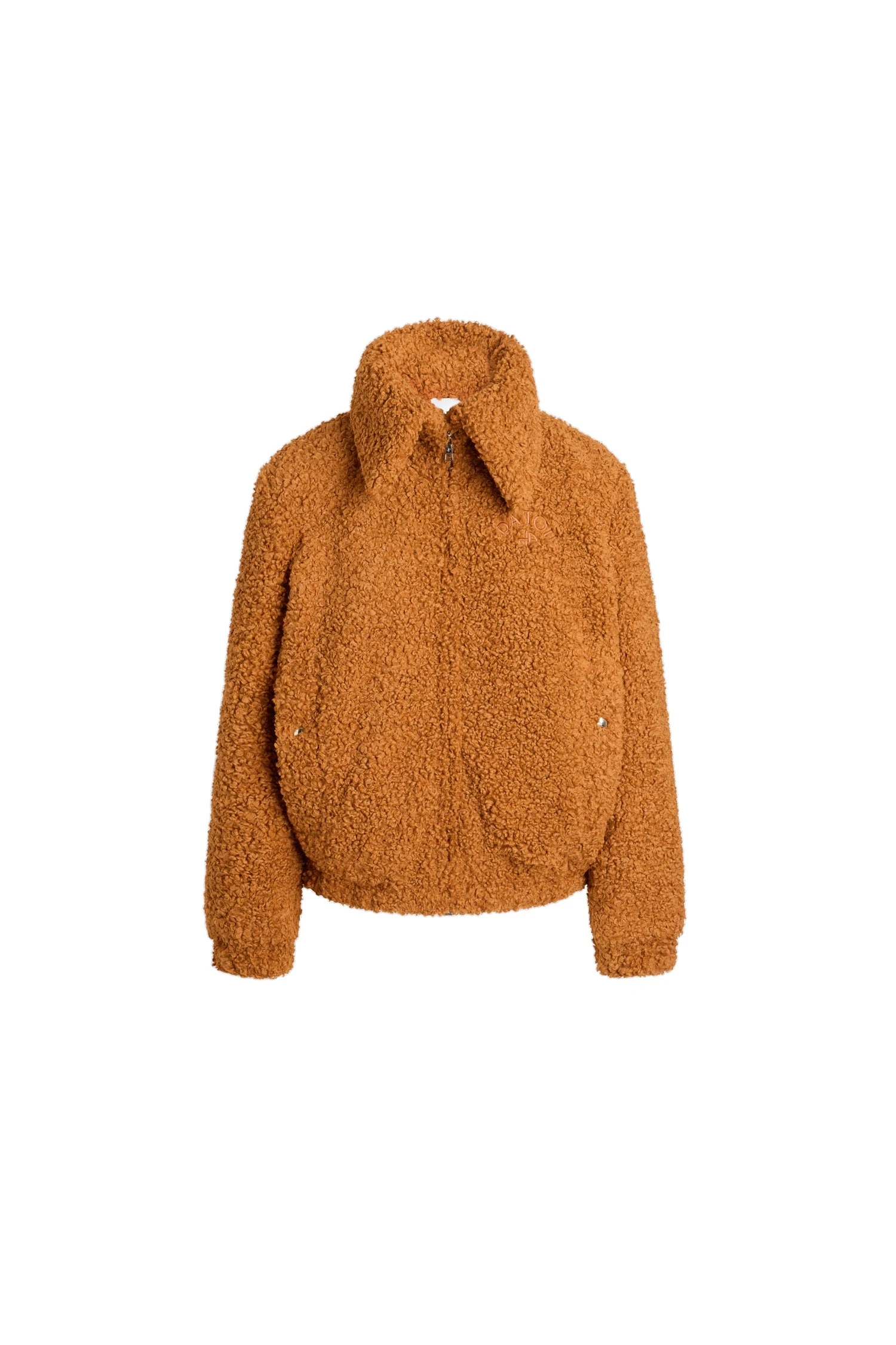 Patou High neck bomber jacket in Pumpkin Spice recycled faux fur | Jackets | Coveti Patou High neck bomber jacket in Pumpkin Spice recycled faux fur