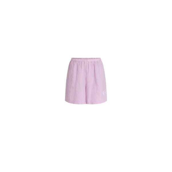 Patou Hôtel du Cap-Eden-Roc beach shorts in Eden Beach Stripes blended lyocell and silk