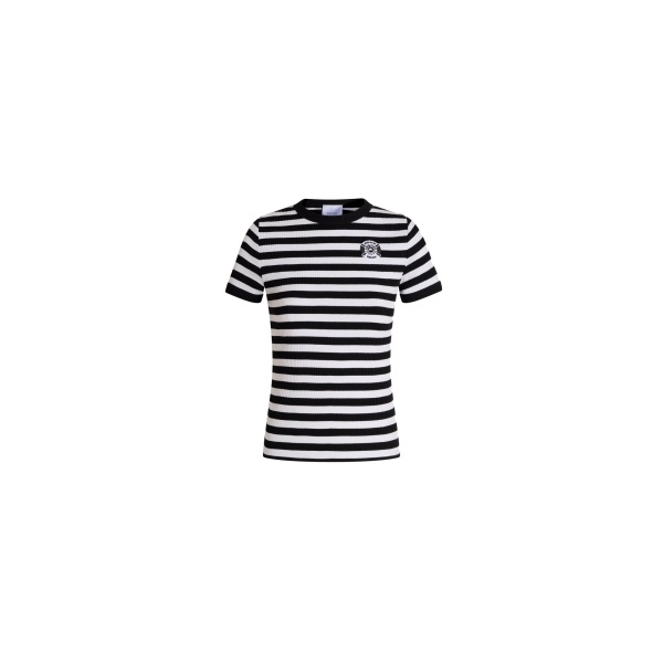 Patou Hôtel du Cap-Eden-Roc cotton ribbed striped T-shirt in Black White Stripes