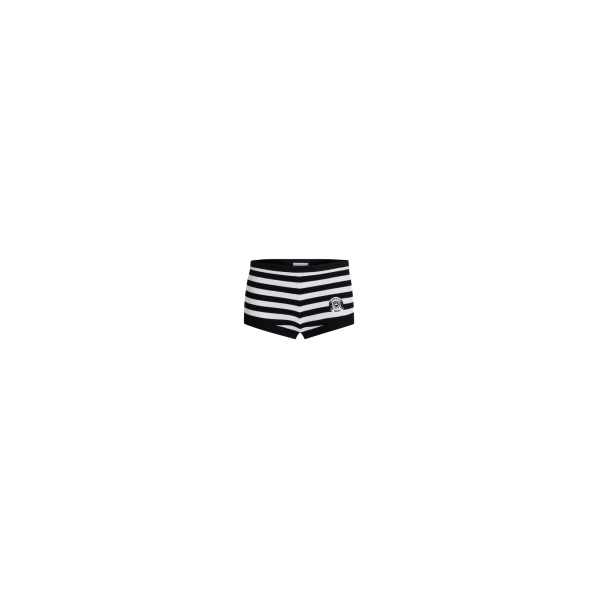 Patou Hôtel du Cap-Eden-Roc cotton ribbed striped shorts in Black White Stripes
