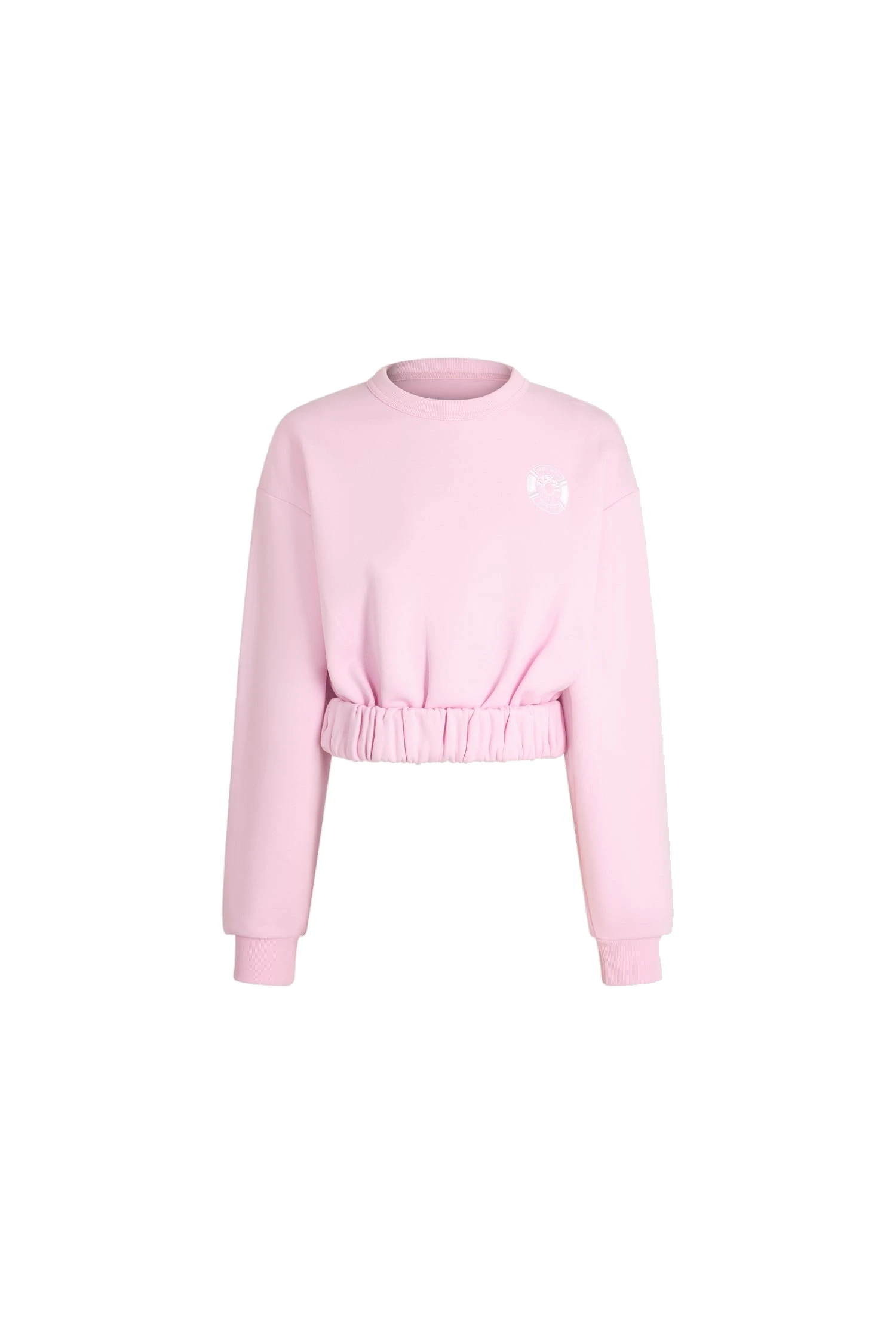 Patou Hôtel du Cap-Eden-Roc cropped sweatshirt in Candy Pink organic cotton | Tops | Coveti Patou Hôtel du Cap-Eden-Roc cropped sweatshirt in Candy Pink organic cotton