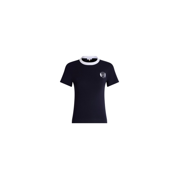 Patou Hôtel du Cap-Eden-Roc fitted T-shirt in Deep Sea Blue organic cotton