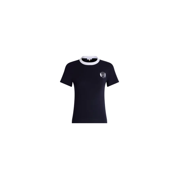 Patou Hôtel du Cap-Eden-Roc fitted T-shirt in Deep Sea Blue organic cotton