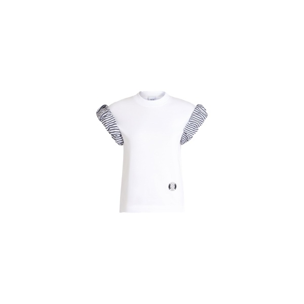 Patou Hôtel du Cap-Eden-Roc organic cotton T-shirt with faille sleeve details in White
