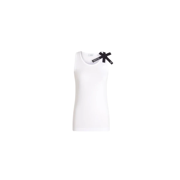 Hôtel du Cap-Eden-Roc organic cotton knot strap tank top in White Navy