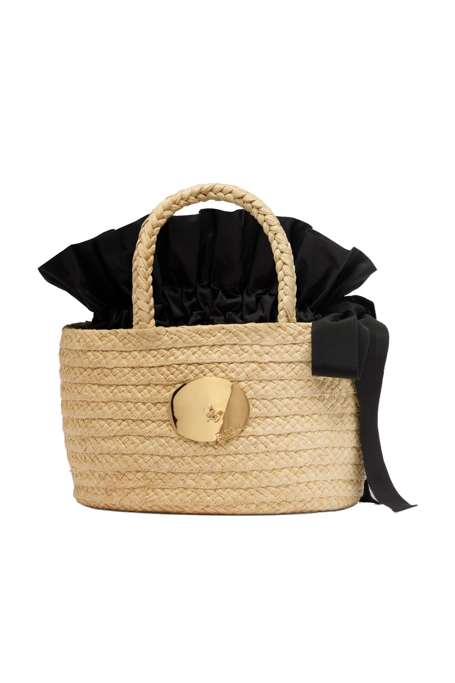 Patou Iconic basket in raffia | Buy Designer Bags at Coveti Patou Iconic basket in Vanilla raffia