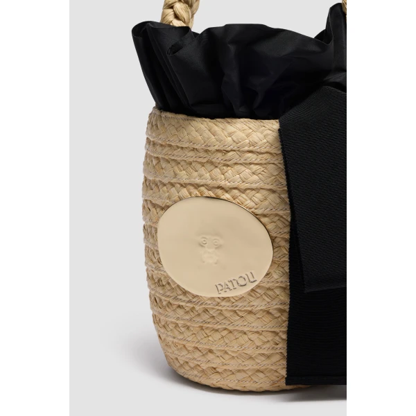 Iconic bucket bag in Vanilla raffia - Image 2