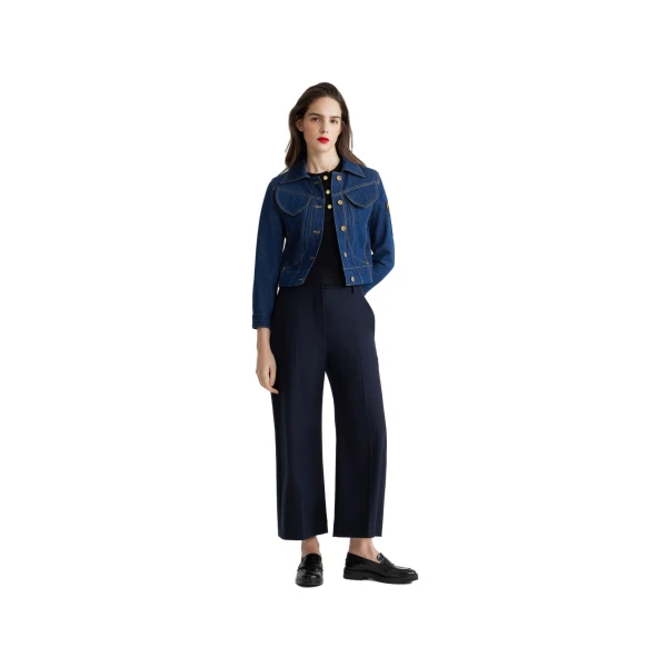 Iconic cashmere and wool trousers in Navy - Image 2