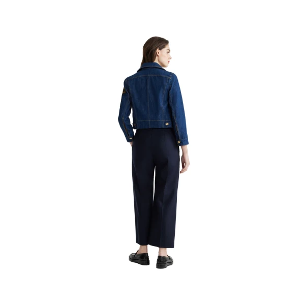 Iconic cashmere and wool trousers in Navy - Image 3