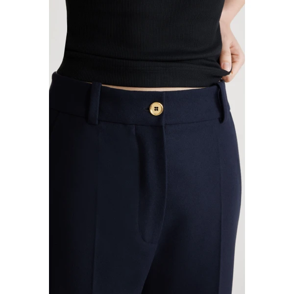 Iconic cashmere and wool trousers in Navy - Image 4