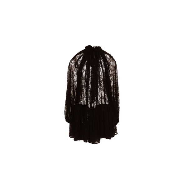 Patou Iconic drawstring mini dress in Black lace jersey