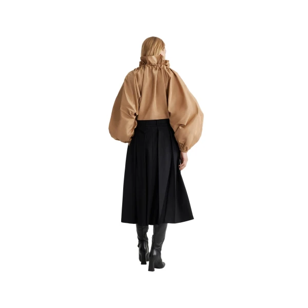 Iconic drawstring top in Gray Sand recycled faille - Image 3