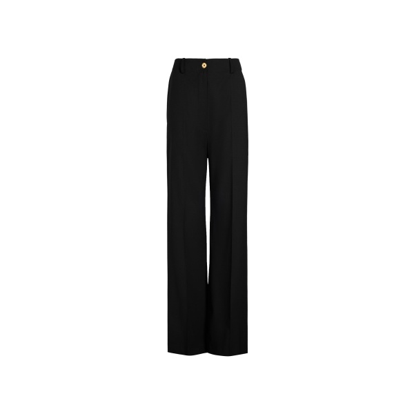 Patou Iconic long trousers in Black organic cotton gabardine