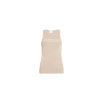 Patou Iconic organic cotton tank top in Dune