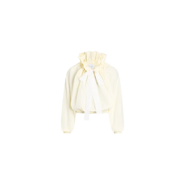 Patou Iconic organic cotton voluminous striped top in Lemonade Stripes