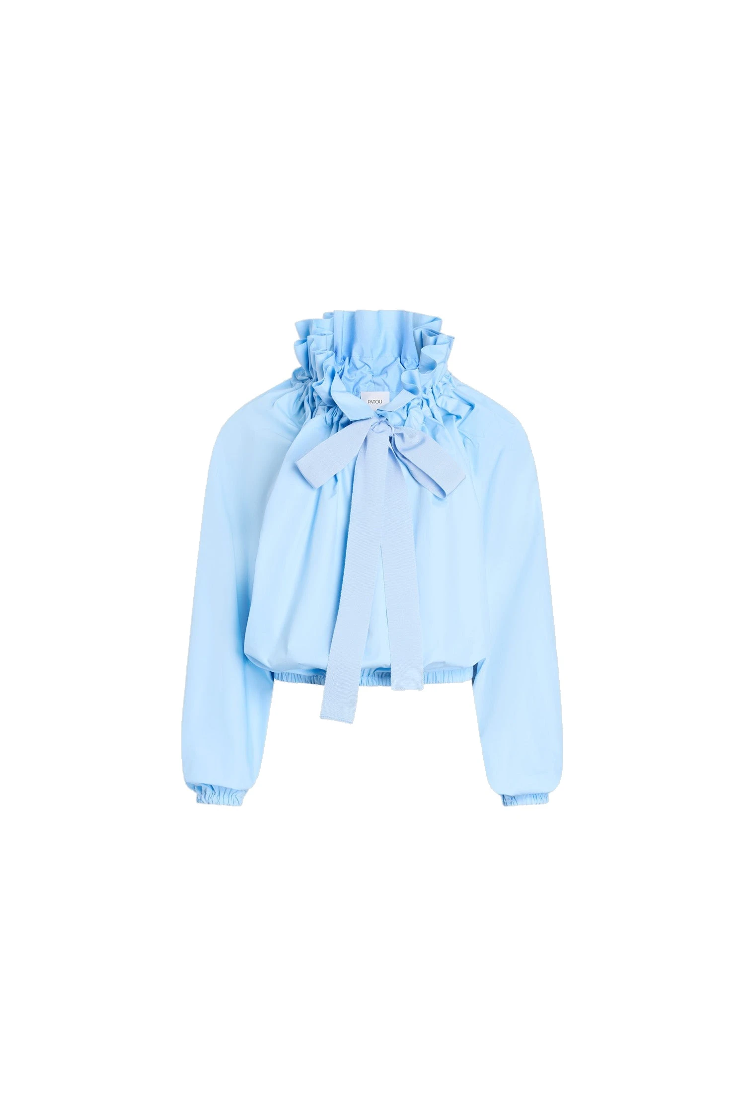 Patou Iconic organic cotton voluminous top in Riviera Blue | Tops | Coveti Patou Iconic organic cotton voluminous top in Riviera Blue