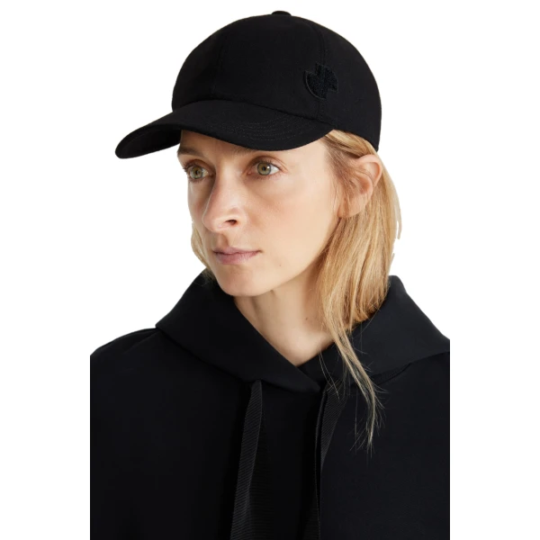JP cap in Black sustainable wool blend - Image 2