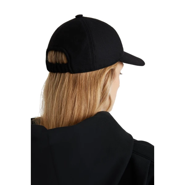 JP cap in Black sustainable wool blend - Image 3