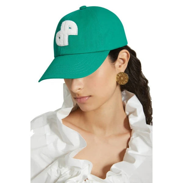 JP cap in Forest Green cotton - Image 2