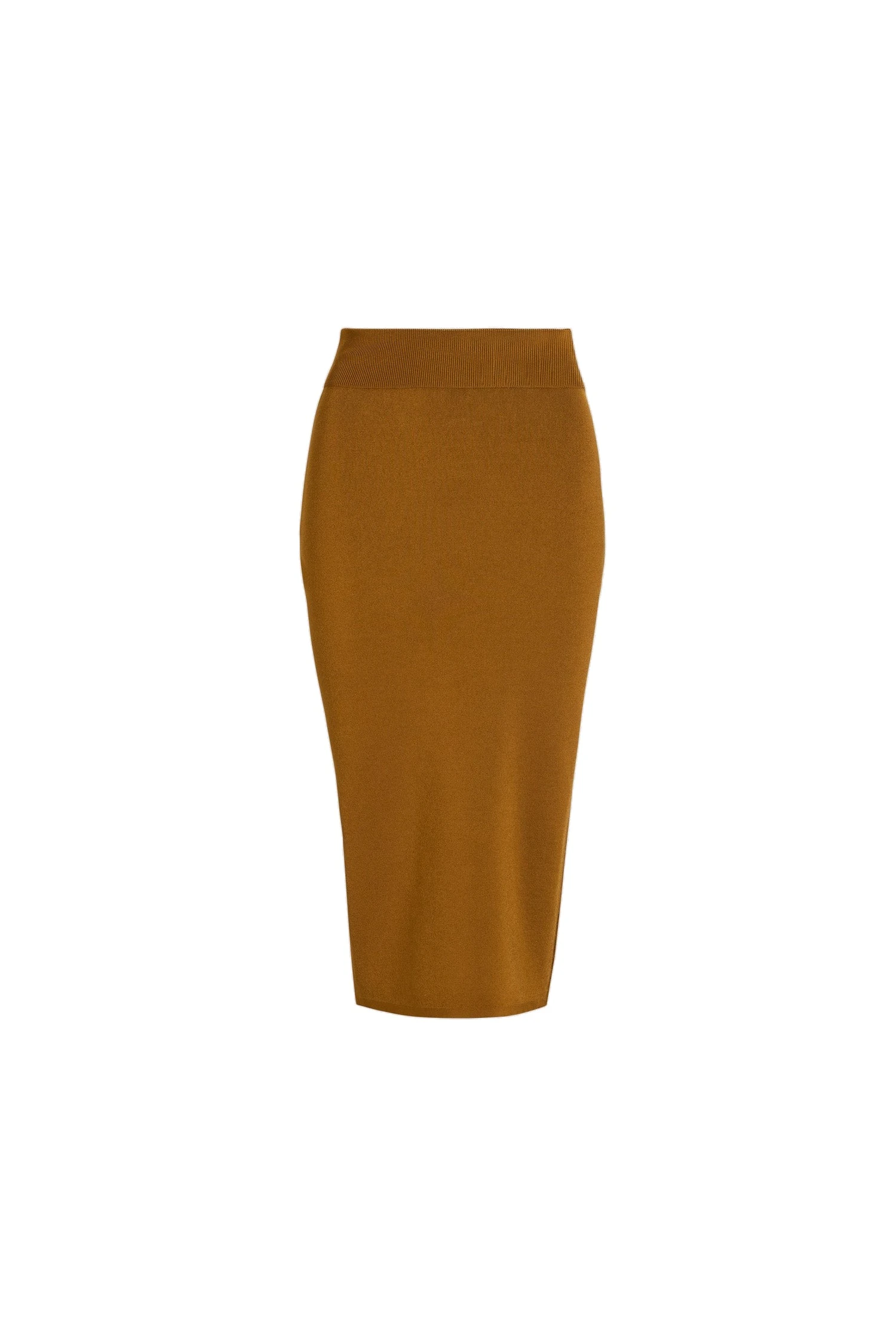 Patou Knit midi pencil skirt in Caramel technical crepe | Skirts | Coveti Patou Knit midi pencil skirt in Caramel technical crepe