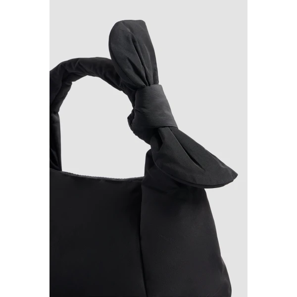 Knotted bag in Black recycled polyester - Image 2