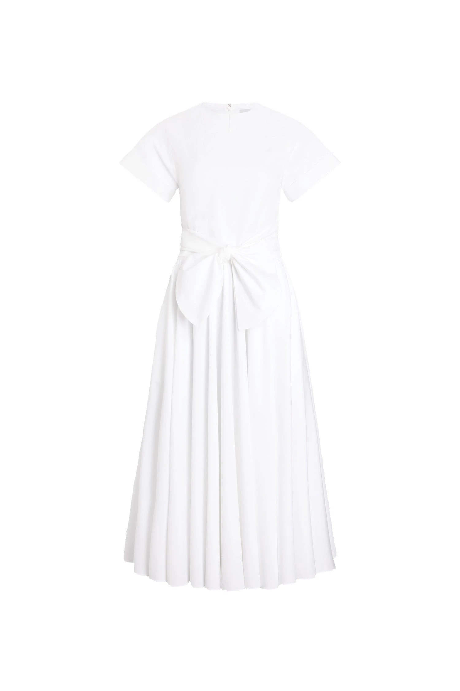 Patou Knotted organic cotton short-sleeved midi dress in White | Dresses | Coveti Patou Knotted organic cotton short-sleeved midi dress in White