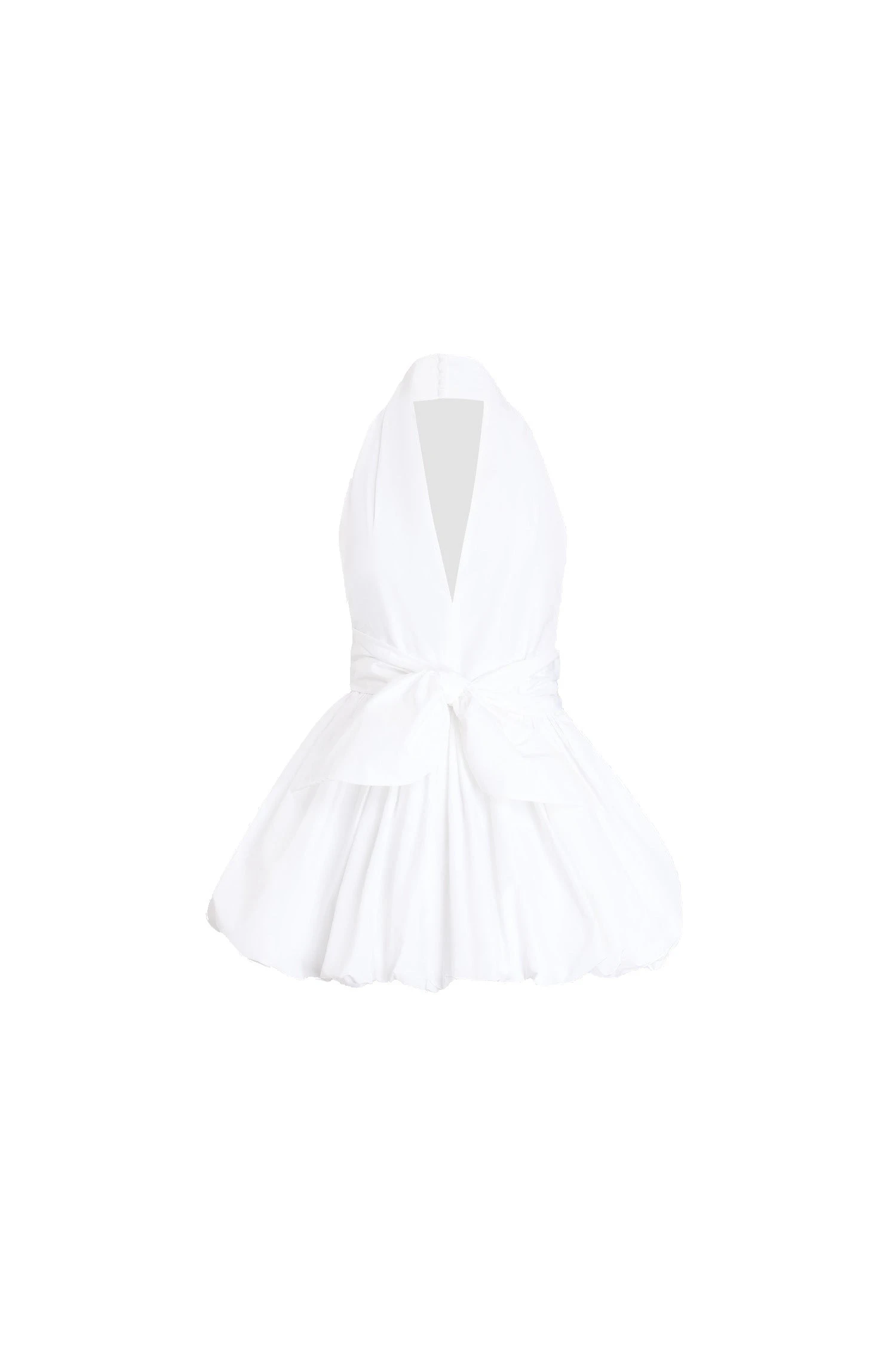 Patou Knotted recycled faille mini bloomer dress in White | Dresses | Coveti Patou Knotted recycled faille mini bloomer dress in White