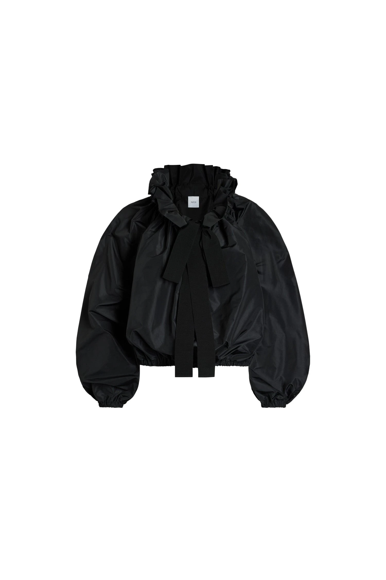 Patou La Patou Blouse in Black recycled faille | Tops | Coveti Patou La Patou Blouse in Black recycled faille