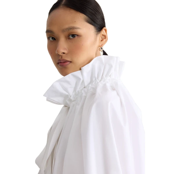 La Patou Blouse in White organic cotton poplin - Image 4