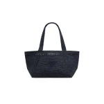 Patou Large JP monogram trapeze tote in Navy Black raffia