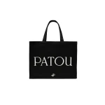 Patou Large Patou tote in Black cotton canvas
