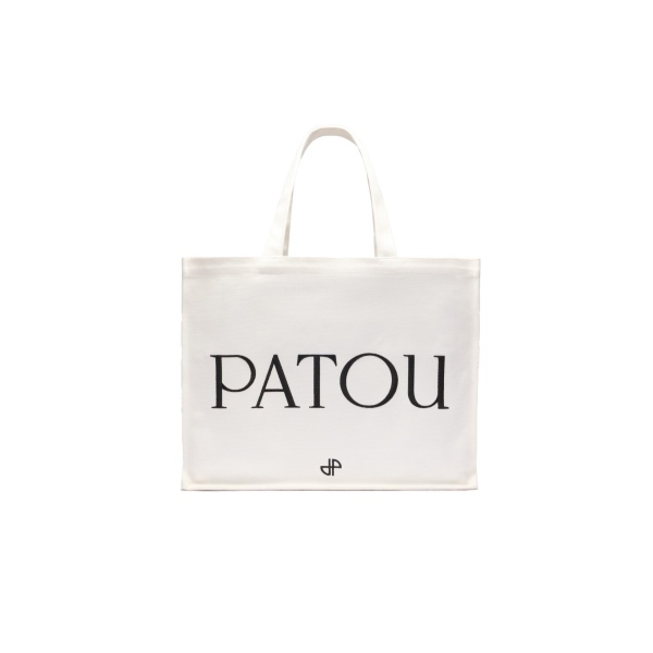 Patou Large Patou tote in White cotton canvas