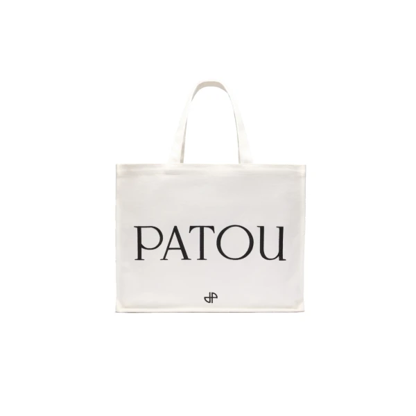 Patou Large Patou tote in White cotton canvas