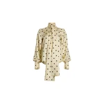 Patou Lavallière blouse in Angora Dots printed organic silk