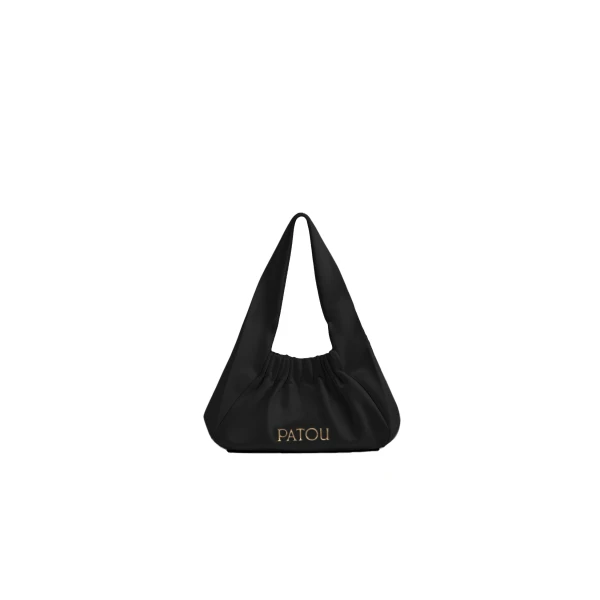 Patou Le Biscuit bag in Black satin