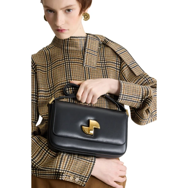 Le Classic Lock bag in Black leather - Image 3