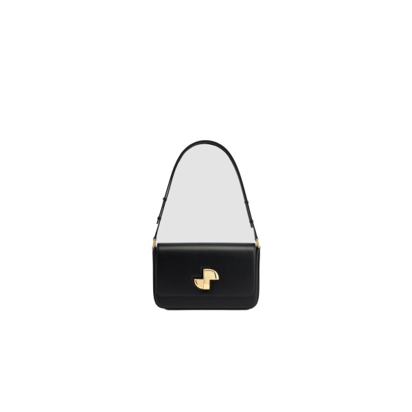 Patou Le Classic Lock bag in Black leather