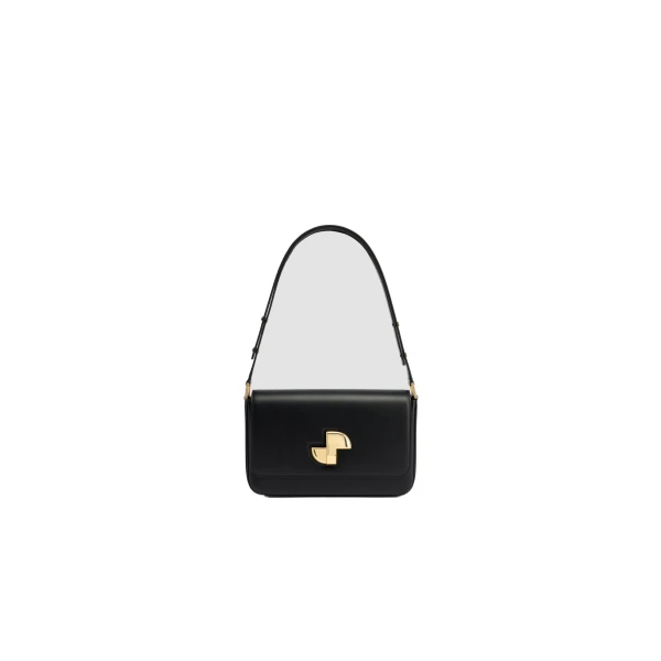 Patou Le Classic Lock bag in Black leather
