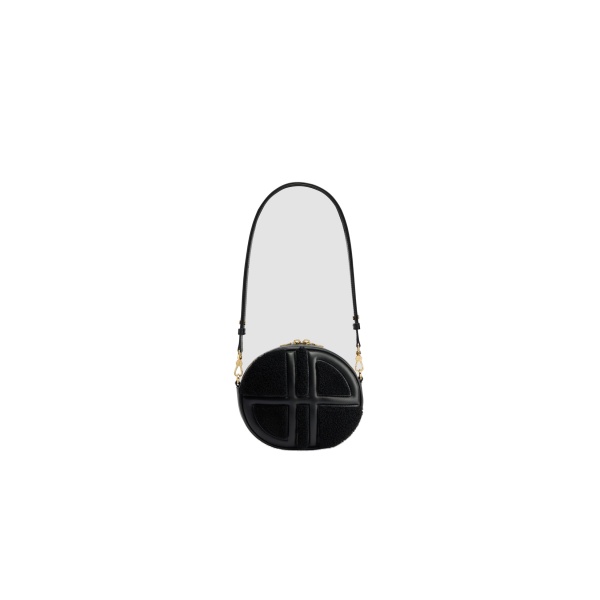 Patou Le JP bag in Black leather and shearling