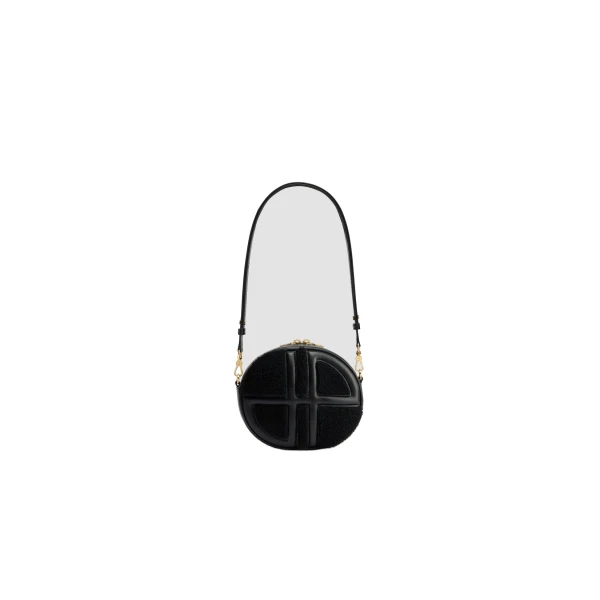 Patou Le JP bag in Black leather and shearling