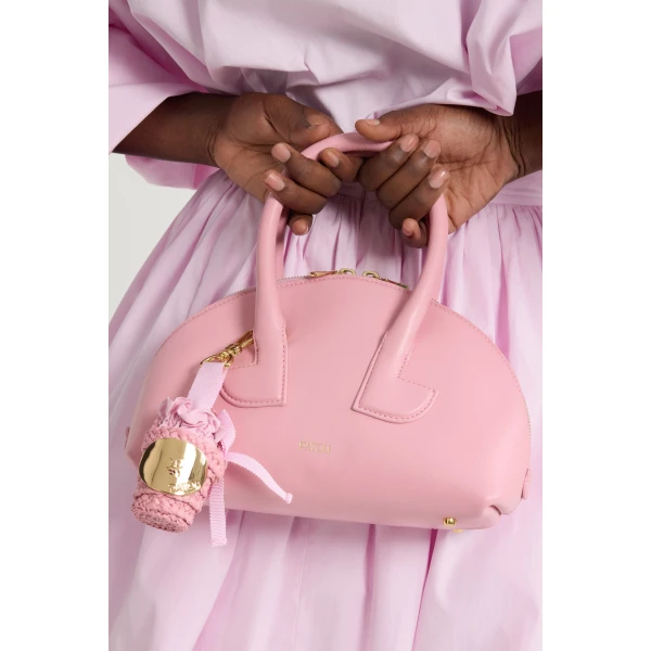 Le Patou Bowling bag in Primrose Pink leather - Image 3