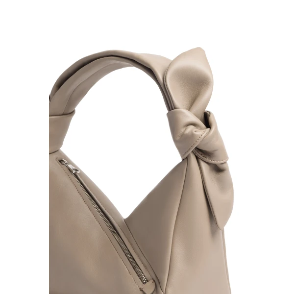 Leather bag in Pebble Grey - Image 2
