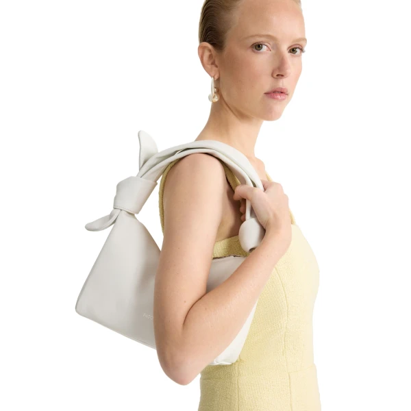 Leather bag in White Silver - Image 3