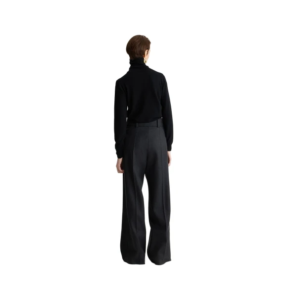 Lock flared tailored trousers in Mercury wool - Image 3