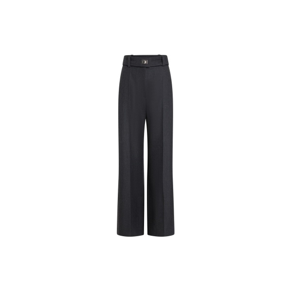 Patou Lock flared tailored trousers in Mercury wool